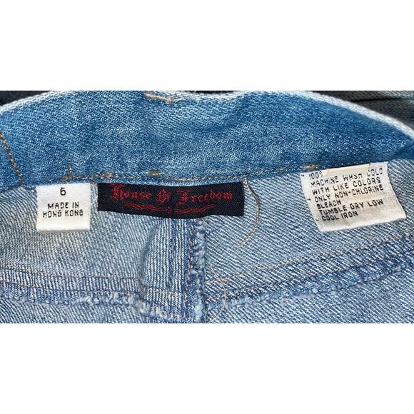 House of Freedom Wide Leg Raw Hem Jeans Size: 6 - Picture 3 of 3